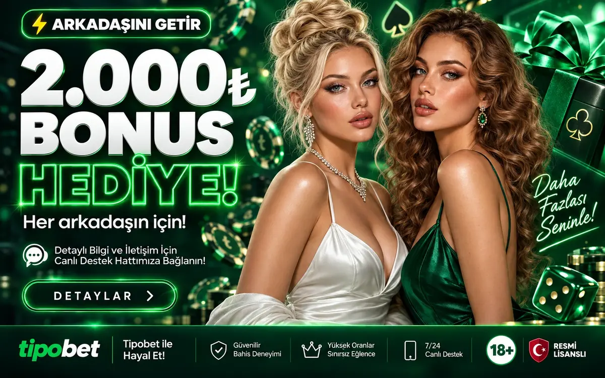 Tipobet arkadaşını getir bonusu geniş kampanya görseli